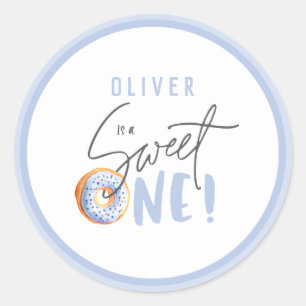 Sticker Rond Donut sucré un 1er anniversaire de fête en faveur