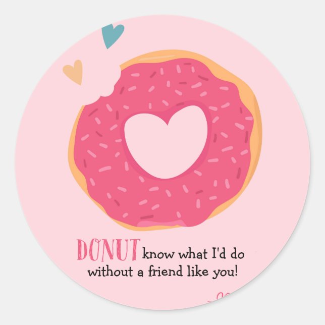 Sticker Rond Donut Valentine (Devant)