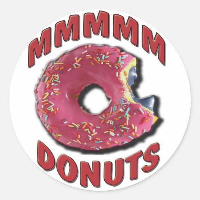 STICKER ROND DONUTS MMMMM (Devant)