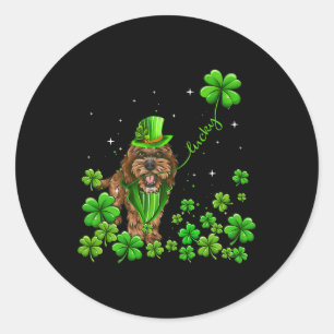 Sticker Rond Doodg Irish Green Shamrock St patrick Clover