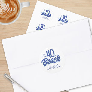 Sticker Rond Doodle 40 Tendu À La Main Est Un Anniversaire De P