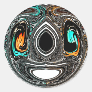 Sticker Rond Doodle ethnique africain Zebra texturé Art Imprime