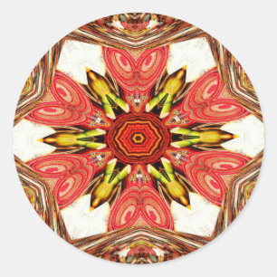 Sticker Rond Doodle Floral Art Imprimer