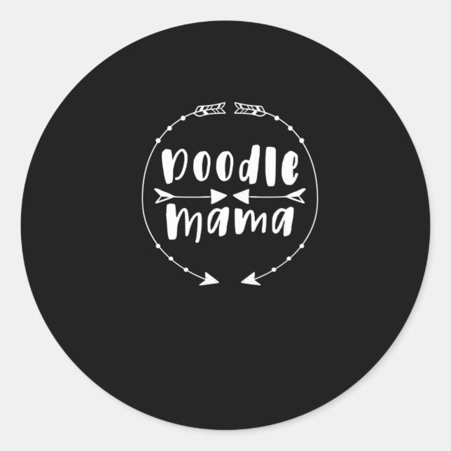 Sticker Rond Doodle Mama T-shirt Golden Doodle Maman Labradoodl (Devant)