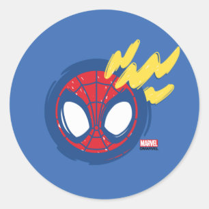 Sticker Rond Doodle Spidey-Sense