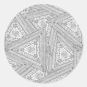 Sticker Rond Doodle tribal 2