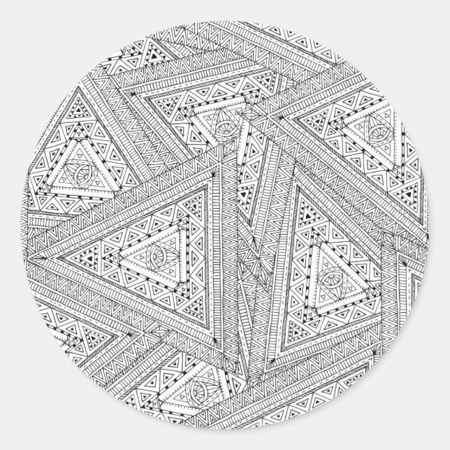 Sticker Rond Doodle tribal 2 (Devant)