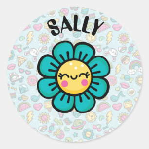 Sticker Rond Doodles totalement mignons