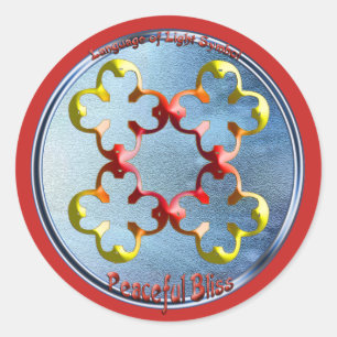 Sticker Rond Doodling sur le symbole des Bliss pacifiques