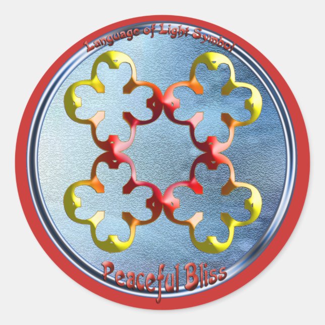 Sticker Rond Doodling sur le symbole des Bliss pacifiques (Devant)