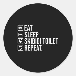Sticker Rond Dormir Skibidi Toilet Répéter Funny Skibidi Toil