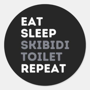 Sticker Rond Dormir Skibidi Toilet Répéter Funny Skibidi Toil