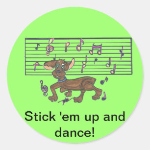 Sticker Rond Dorothy The Dancing Dachshund