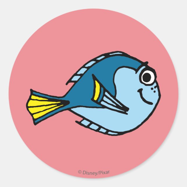 Sticker Rond Dory Cartoon (Devant)