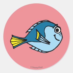 Sticker Rond Dory Cartoon