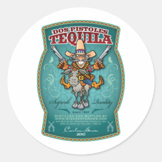 Sticker Rond Dos Pistoles Tequila