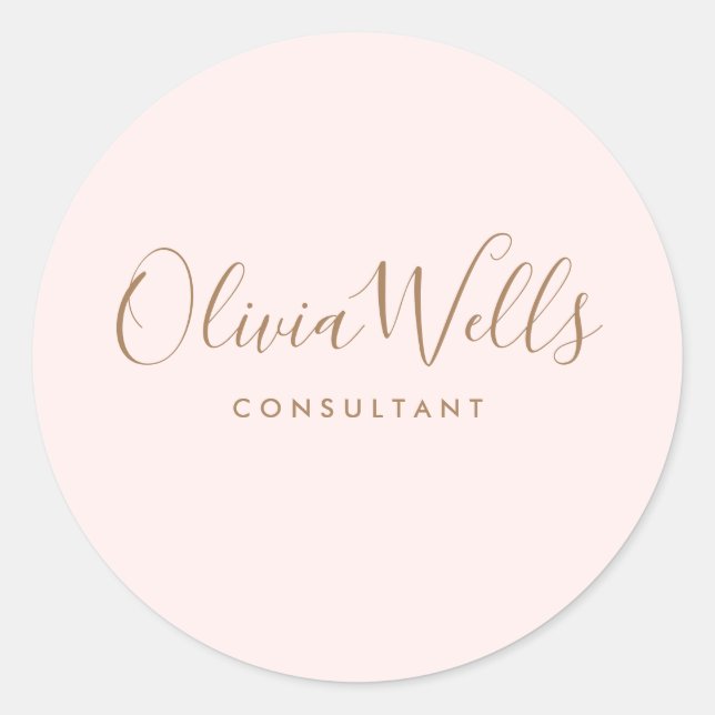Sticker Rond Dossier Pocket de script de signature rose clair s (Devant)
