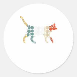 Sticker Rond Dot Amoureux de les chats Funny Dots Day Cadeau In