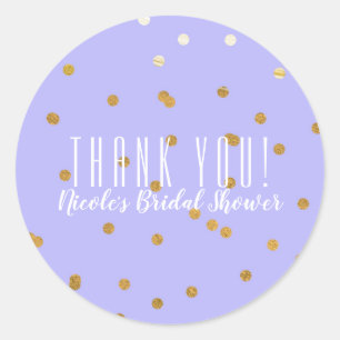 Sticker Rond Dots Confetti Purple & Or Confetti Moderne Favoris