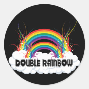 STICKER ROND DOUBLE ARC-EN-CIEL