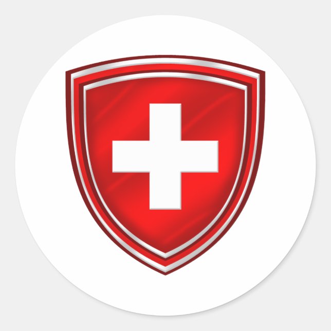 Sticker Rond Double bouclier Swiss Emblem pour De Schweiz (Devant)