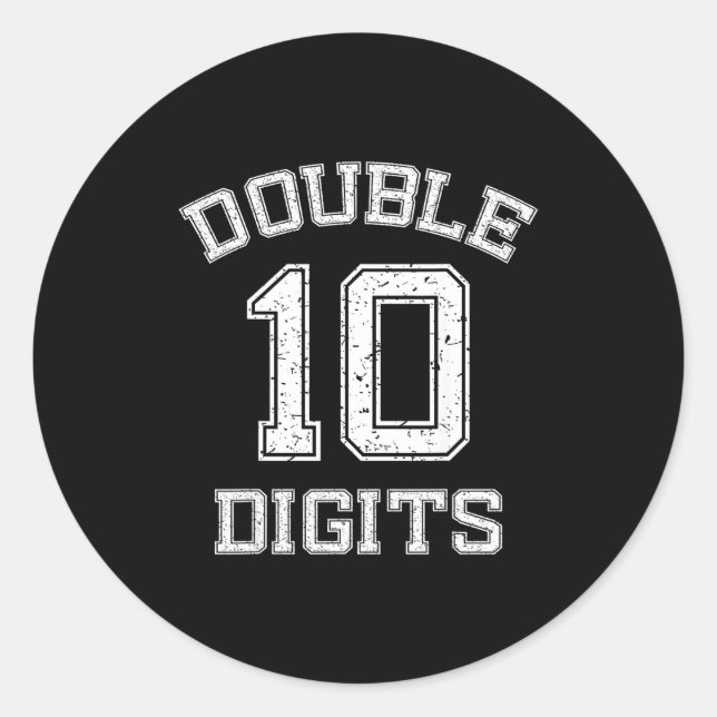 Sticker Rond Double Digits 10th Birthday 10 Year Old  (Devant)