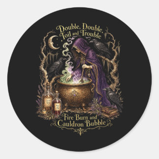 Sticker Rond Double Double Mal et Misère Feu Brûle Chaudron