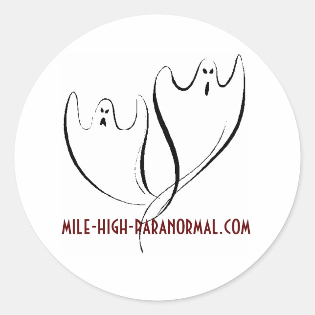 Sticker Rond doubleghosts1, mile-high-paranormal.com (Devant)