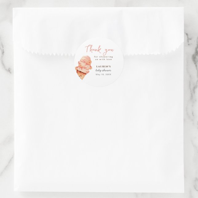 Sticker Rond Douce Baby shower glace (Sac)