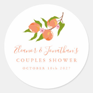 Sticker Rond Douce Fête de Mariage Bohème aux Fruits de Pêche V