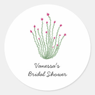 Sticker Rond Douce Fleur Ocotillo Cactus Enterrement de Vie de
