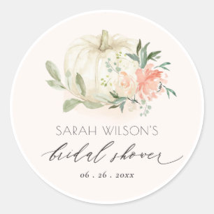 Sticker Rond Douce Mariage Floral Fête de Fiançailles Citrouill