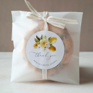 Sticker Rond Douce mariage moderne au citron