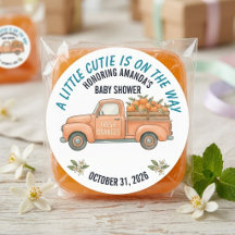Douce Mini Orange Camion Vintage Baby Shower