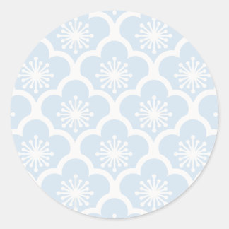 Sticker Rond Douce Sakura Neutre - Bleu Poudre
