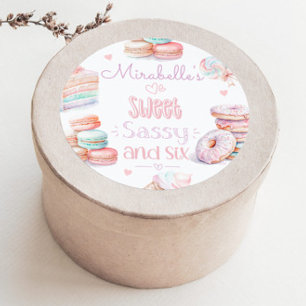 Sticker Rond Douce sassy ans six pastel anniversaire