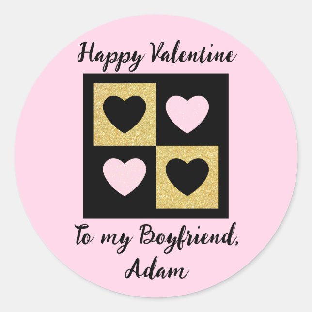 Sticker Rond douce valentine couple personnaliser personnalisée (Devant)
