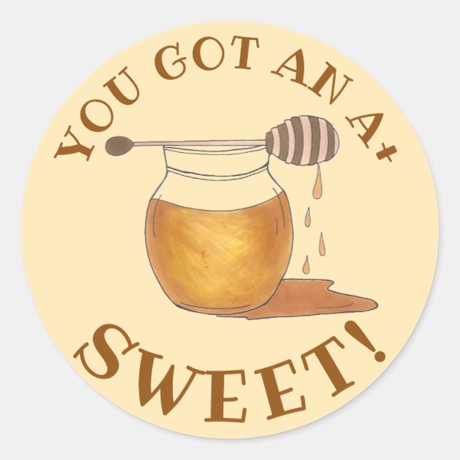 Sticker Rond DOUCE ! Vous Avez Une Récompense D'Enseignant A+ H (Devant)