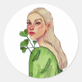 Sticker Rond Douceur florale