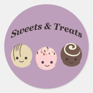 Sticker Rond Douceurs et friandises ! Chocolat