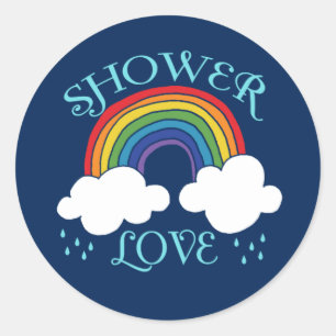 Sticker Rond Douche Amour Arc-en-ciel