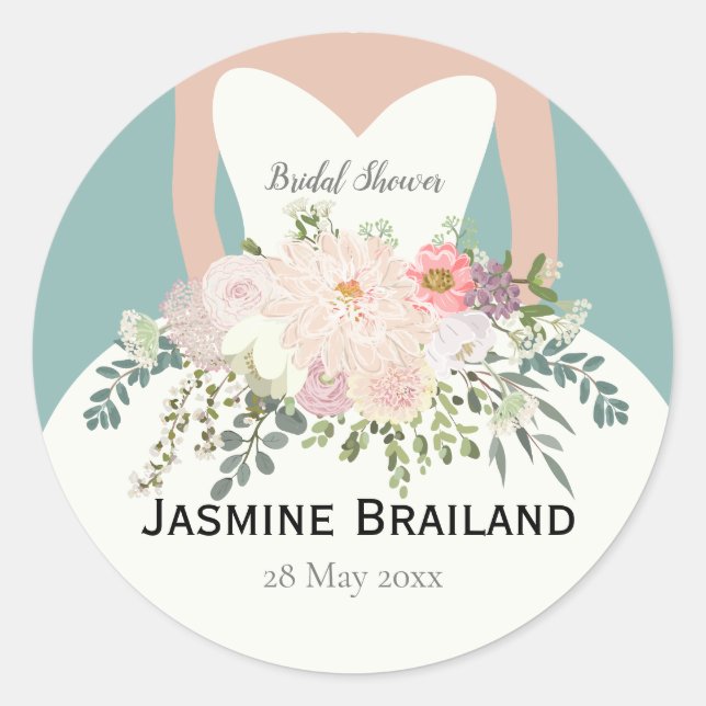 Sticker Rond Douche nuptiale silhouette (Devant)