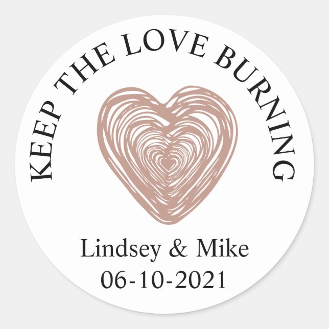 Sticker Rond Douche nuptiale, Soirée de mariage, Bougie (Devant)