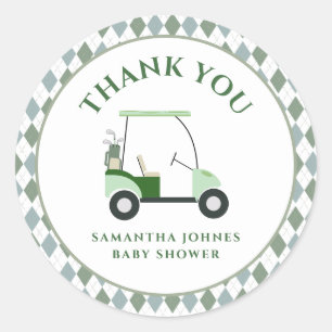 Sticker Rond Douche pour bébé de golf moderne