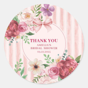 Sticker Rond Douche vintage fleurie Coquette arc rose