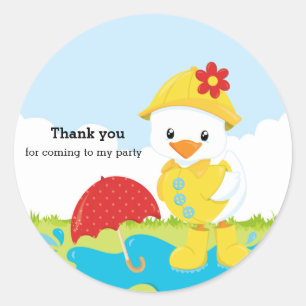 Sticker Rond Douches d'avril mignonnes