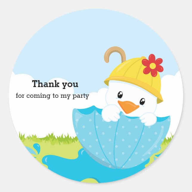 Sticker Rond Douches d'avril mignonnes (Devant)