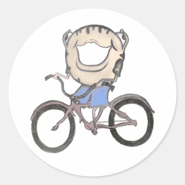 Sticker Rond Doughnut en vélo (Devant)