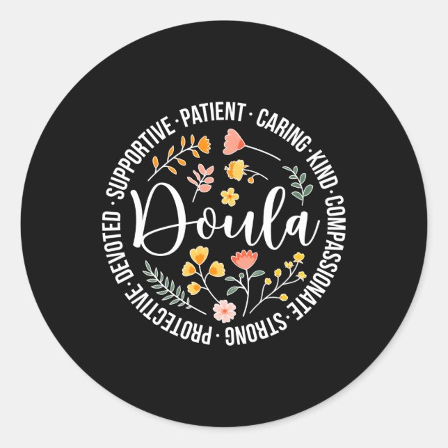 Sticker Rond Doula Appréciation de la naissance Doula Postpum D (Devant)