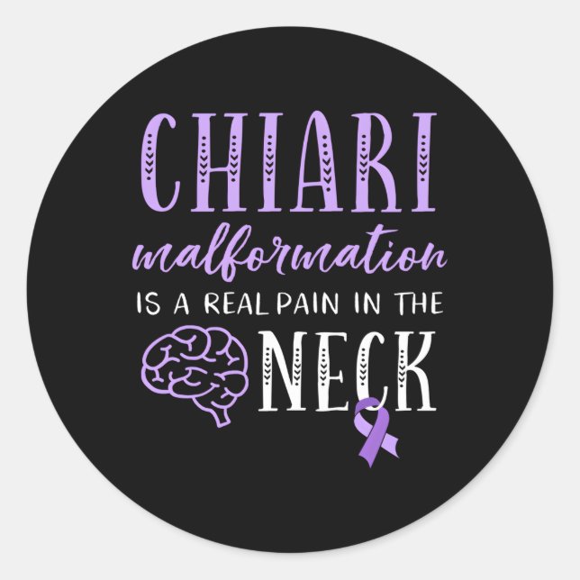 Sticker Rond Douleur Chiari Dans Le Cou Chiari Malformation Awa (Devant)